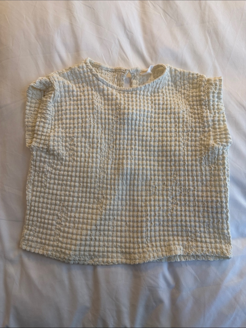 Zara Cream Textured Wide-Leg Set